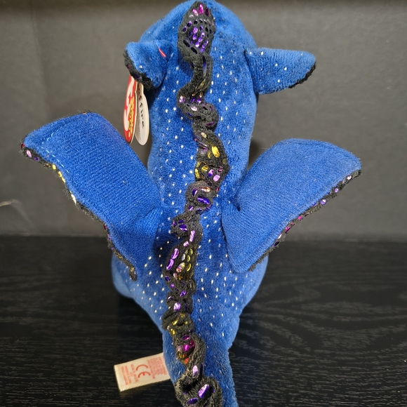 Ty Beanie Boos Sparkly Blue Dragon Plush - Picture 2 of 5
